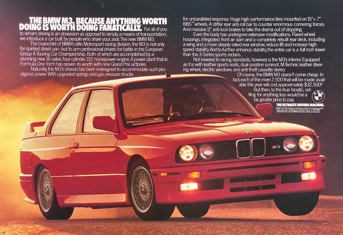 BMW E30 M3 Print Advertisement